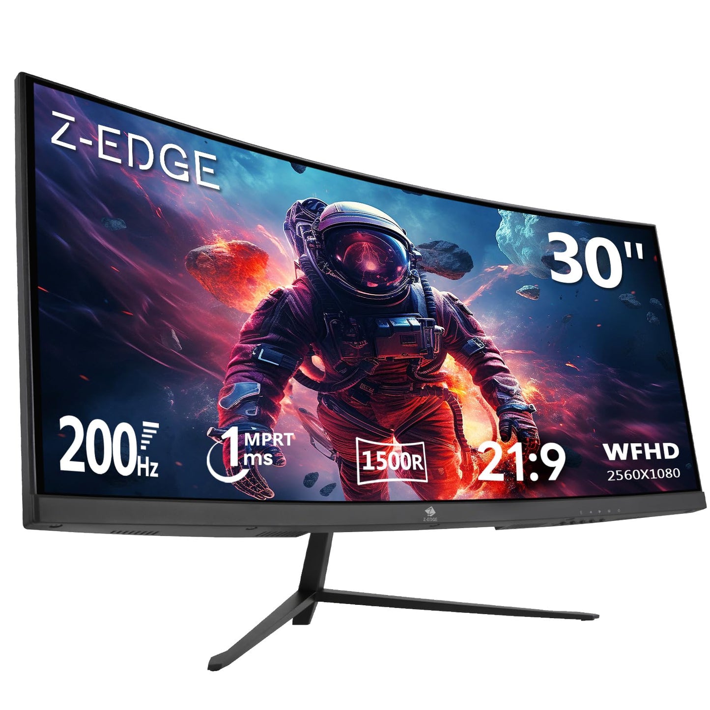 Z-Edge 30" Ultra Wide 1500R Curved Gaming Monitor, 144Hz/200Hz, Frameless Design